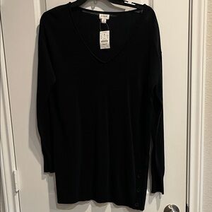 J. Crew Black V-Neck Sweater